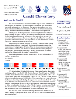 Condit Newsletter 9-8-14