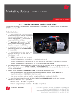 2015 Chevrolet Tahoe PPV Product Applications