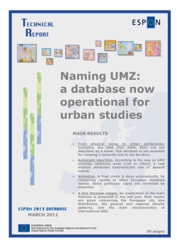 Naming UMZ: a database now operational for urban