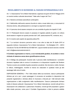 Regolamento raduno 2015 - Associazione Tori e Motori