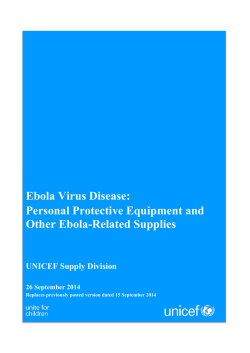 Personal Protective Equipment and Other Ebola-Related