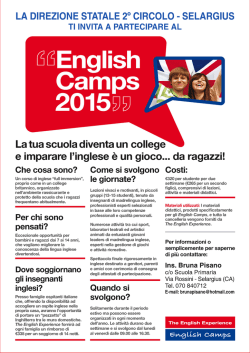 english camps 2015 - Secondo Circolo di Selargius