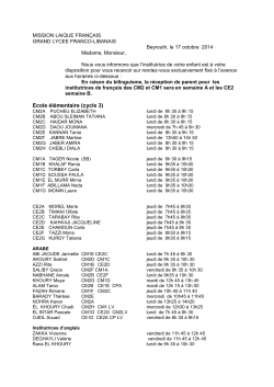 Planning des RV instits 2014-2015 - Grand lycée Franco