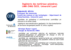 Ing&eacute;nierie des mat&eacute;riaux polym&egrave;res