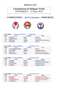 Championnat de Belgique Wado FRAMERIES – 23 Mars 2014
