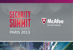 PARIS 2013 - McAfee Security Summit La Conférence Utilisateurs