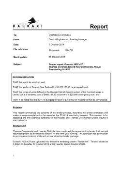 tender report: contract hdc 427