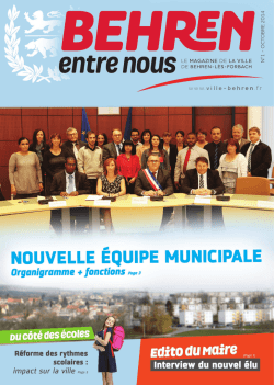 Edito du Maire - Site officiel de la ville de Behren l&egrave;s Forbach