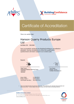 Hanson UK Accreditation - HeidelbergCement Group