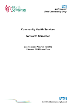questions and answers - North Somerset Clinical Commissioning