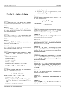 Feuille 15 : alg&egrave;bre lin&eacute;aire - allken
