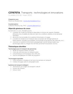 CIV6707A Transports : technologies et innovations