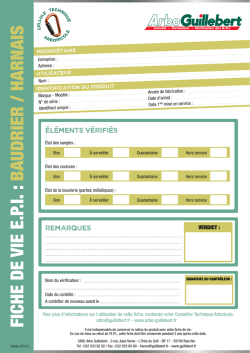 FICHE DE VIE E.P.I. : BAUDRIER / HARNAIS