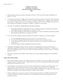 Villanova Recruitment Rules Spring 2015