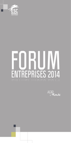 Plaquette du Forum Entreprises 2014