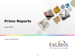 Overview of Primo Reports