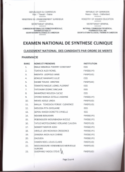 EXA~EN NATIONAL DE SYNTHESE CLINIQUE
