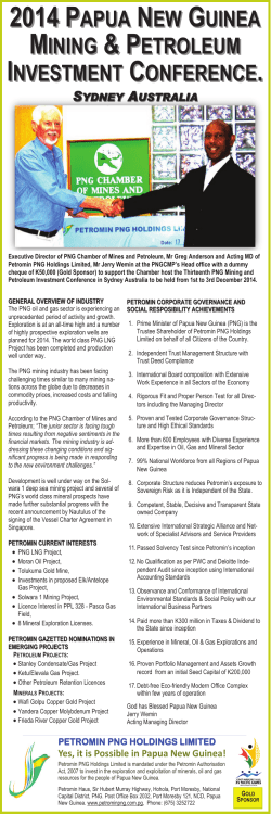Gold Sponsor for the PNG Mining and Petroleum Conference