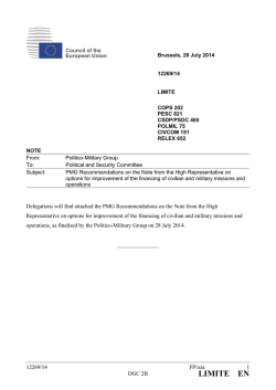 PMG Recommendations on the Note from the High
