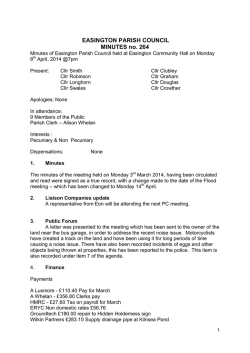 EASINGTON PARISH COUNCIL MINUTES no. 264
