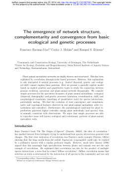 The emergence of network structure, complementarity and