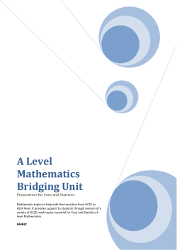 A Level Mathematics Bridging Unit