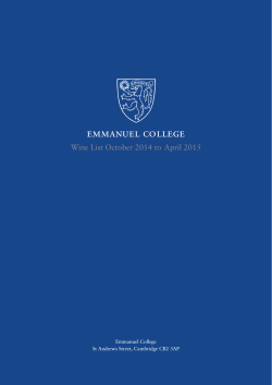 Wine List - Emmanuel College