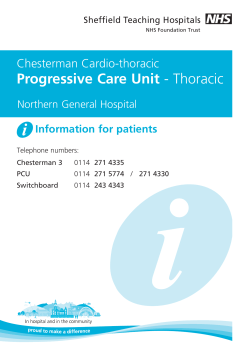 Progressive Care Unit - Sheffield Teaching Hospitals NHS