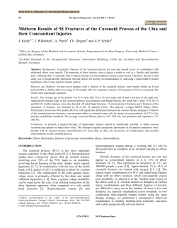 Midterm Results of 58 Fractures of the Coronoid