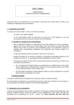 CCID - Fiche 1 - Composition - Designation des commissaires