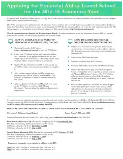 Helpful information and deadlines