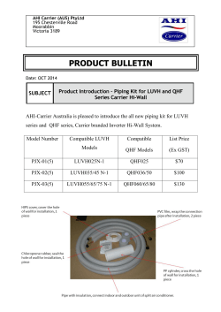 BULLETIN AHIC-Piping Kit for QHF