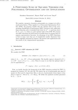 A Perturbed Sums of Squares Theorem for Polynomial Optimization