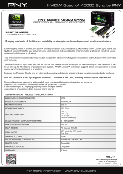 PNY NVIDIA® QUADRO K5000 SYNC Datasheet