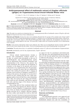 Antitrypanosomal effect of methanolic extract of