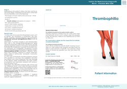 Thrombophilia - IMD – Institut für medizinische Diagnostik Berlin