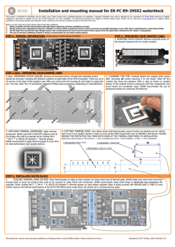 Installation and mounting manual for EK-FC R9-295X2