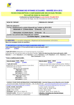 I / FICHE DE RENSEIGNEMENTS - Espace