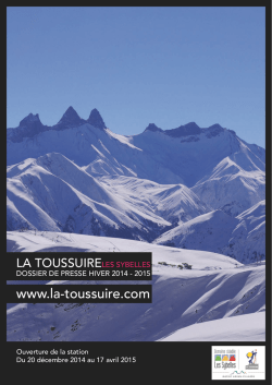 Dossier de presse hiver 2014/2015 T&eacute;l&eacute;charger le