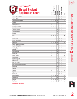 hercules&reg; thread sealant application chart