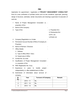 PMC Application for appointment / registration of