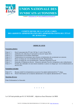 CAP des Adjoints Administratif du 28 MAI 2014 - UNSA