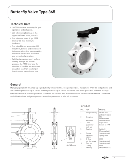 Dimensions for Butterfly Valve Type 365