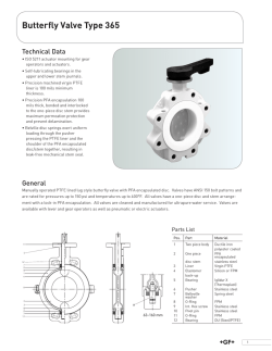 Dimensions for Butterfly Valve Type 365
