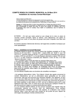 Conseil Municipal du 29 mars 2014