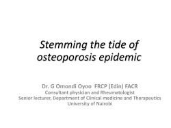 Reducing the impact of osteoporosis