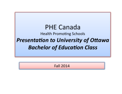 PHE Canada - Comprehensive School Health