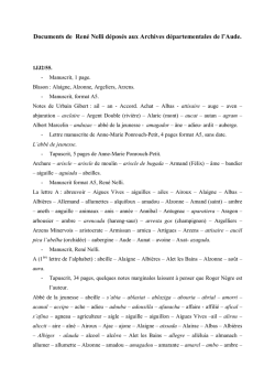 Documents de Ren&eacute; Nelli d&eacute;pos&eacute;s aux Archives