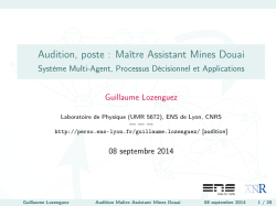 Audition, poste : Maître Assistant Mines Douai Système Multi