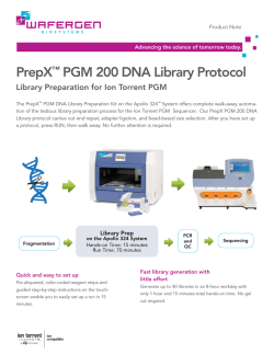 PrepX&trade; PGM 200 DNA Library Protocol